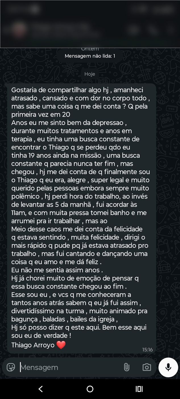 Depoimento paciente